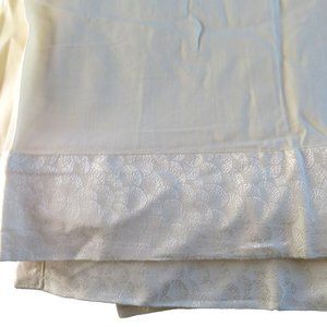 New Miss Ying Light Yellow Queen Flat Sheet 90 x 102 Brocade Edge All Around